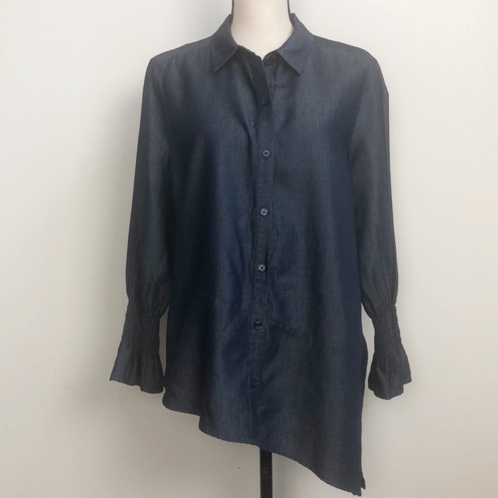 Westbound Asymmetrical Button Down Gypsy  Boho Festival Tunic Sz MP NWT
